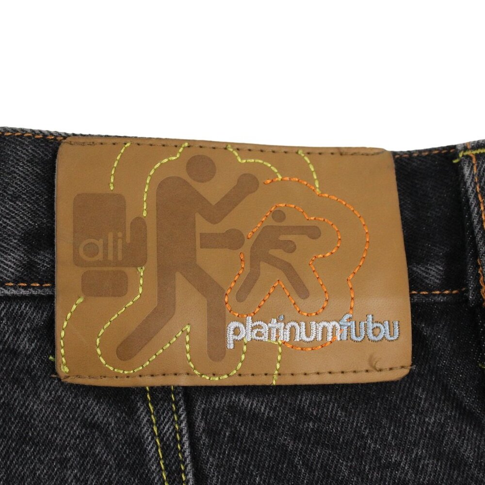 Vintage Platinum Fubu Sz 39X33 Muhammad Ali Black Wash Jeans Y2K Skater Baggy - Picture 8 of 16